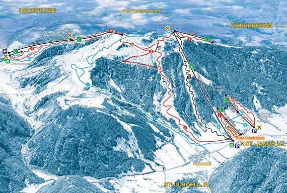 Skigebied Pillersee Bergbahnen - St Ulrich